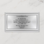 Grafische Art Designer Zilver Monogram Deco Visitekaartje (Achterkant)