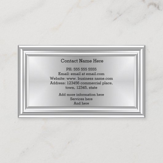 Grafische Art Designer Zilver Monogram Deco Visitekaartje (Achterkant)