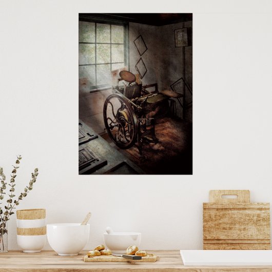 Grafische artiest - De bescheiden drukpers Poster (Keuken)
