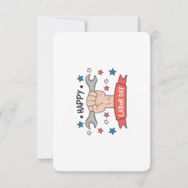 Grafische badge kleurontwerp voor Dag van de Arbei Bedankkaart