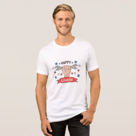 Grafische badge kleurontwerp voor Dag van de Arbei Tri-Blend Shirt