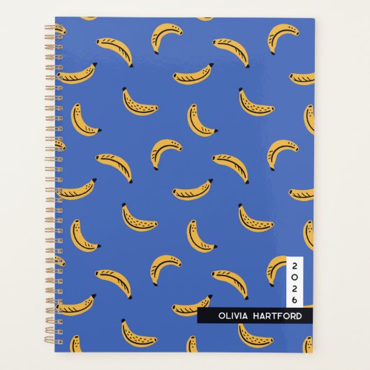 Grafische bananen - tropisch fruit gepersonaliseer planner (Voorkant)