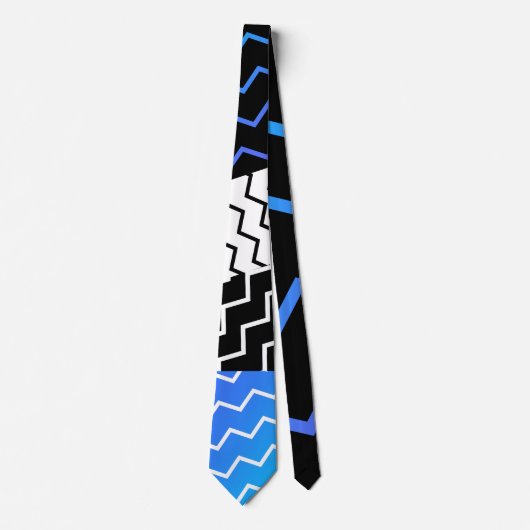 Grafische blauwe frisse stropdas (Voorkant)