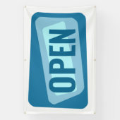 Grafische Blauwe OPEN Banner (Verticaal)