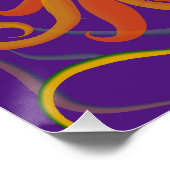 Grafische Blauwe Vogel en Paradijsvogel Perfect Poster (Hoek)