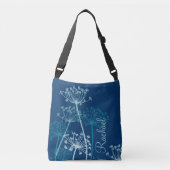 Grafische blauwgroen bloemnaam crossbody tas (Voorkant)