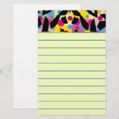 Grafische bloem briefpapier (Voorkant / Achterkant)