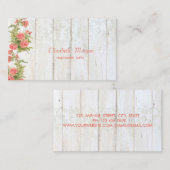  grafische bloemen, kant, houtextuur visitekaartje (Voorkant / Achterkant)