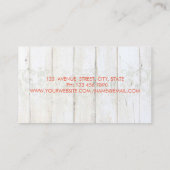  grafische bloemen, kant, houtextuur visitekaartje (Achterkant)