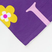 Grafische bloemen Lucy noemt paars roze geel Fleece Deken (Hoek)