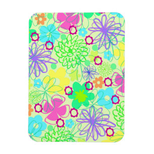 Grafische bloemen magneet