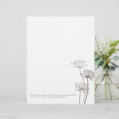 Grafische bruine bloemkoeien peterselie letterkop briefhoofd (Staand voorkant)