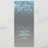 Grafische bubbel grijs blauwe huwelijksdiner menu (Voorkant)