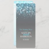 Grafische bubbel grijs blauwe huwelijksdiner menu (Voorkant / Achterkant)