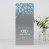 Grafische bubbel grijs blauwe trouwdiner menu (Staand voorkant)