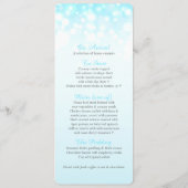 Grafische bubbel grijs blauwe trouwdiner menu (Achterkant)