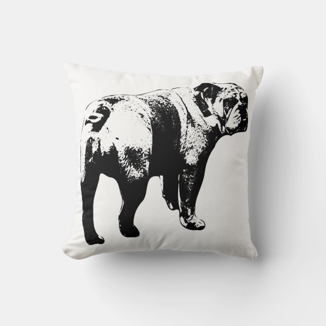 Grafische Bulldog, Knusse Rand Kussen (Voorkant)