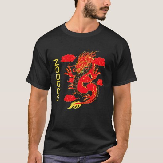 Grafische Chinese Drakenstijl T-shirt (Voorkant)