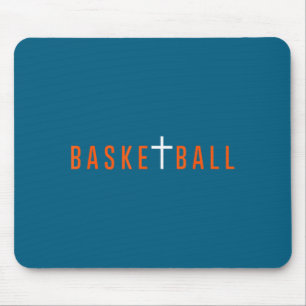 Grafische Christelijke Jezus Basketbal Kruis 1 Muismat