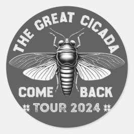 Grafische Cicada Comeback Tour 2024 Design Ronde Sticker