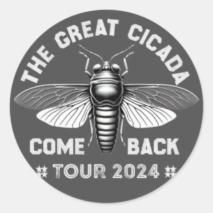 Grafische Cicada Comeback Tour 2024 Design Ronde Sticker