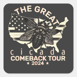 Grafische Cicada Comeback Tour 2024 Design Vierkante Sticker
