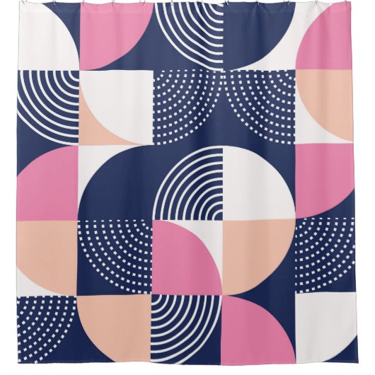 Grafische cirkels naadloos patroon douchegordijn (Voorkant)