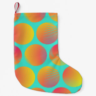 grafische cirkels naadloos patroon in oranje blauw kleine kerstsok