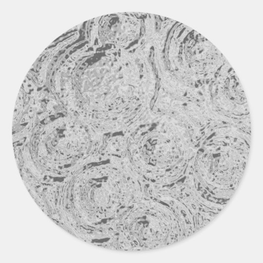 Grafische cirkels - ZILVER Ronde Sticker (Voorkant)