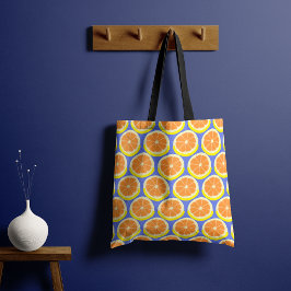 Grafische citrus schijfjes Amalfi-kust Tote Bag