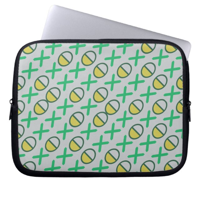 Grafische code Strings Groen Geel op elke kleur Laptop Sleeve (Voorkant)