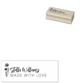 Grafische Daisy Script Gemaakt Met Liefde Rubberstempel (Gestempeld)