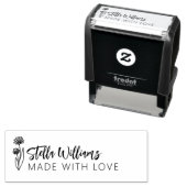 Grafische Daisy Script Gemaakt Met Liefde Zelfinktende Stempel (In situ)