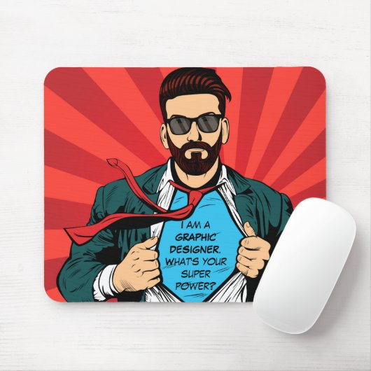 GRAFISCHE DESIGNER Superpower Muismat (Met muis)
