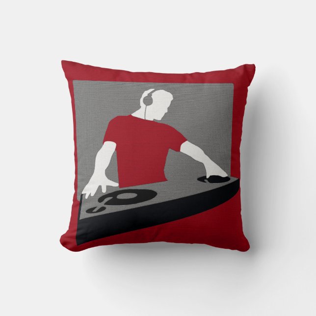 Grafische DJ-draaitafel kussen (Voorkant)