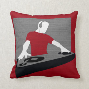 Grafische DJ-draaitafel kussen