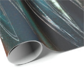 Grafische donkerblauwe golf cadeaupapier (Rol Hoek)