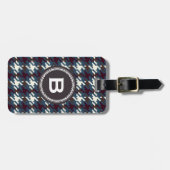 Grafische  donkergrijze monogram voor het schildpa bagagelabel (Voorkant horizontaal)