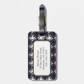 Grafische  donkergrijze monogram voor het schildpa bagagelabel (Achterkant verticaal)