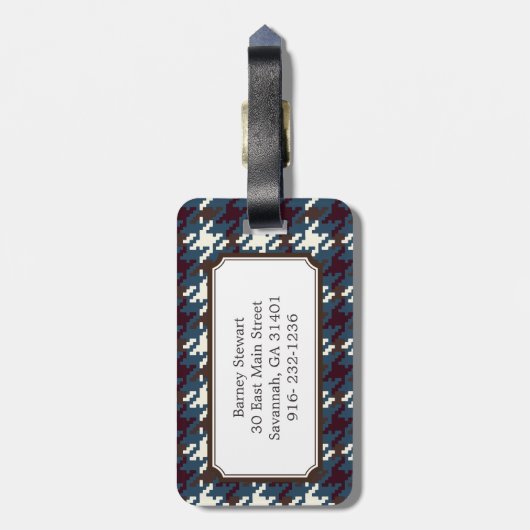 Grafische donkergrijze monogram voor het schildpa bagagelabel (Achterkant verticaal)