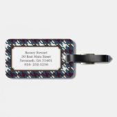 Grafische  donkergrijze monogram voor het schildpa bagagelabel (Achterkant horizontaal)