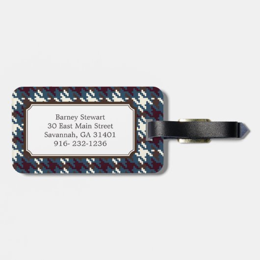 Grafische  donkergrijze monogram voor het schildpa bagagelabel (Achterkant horizontaal)