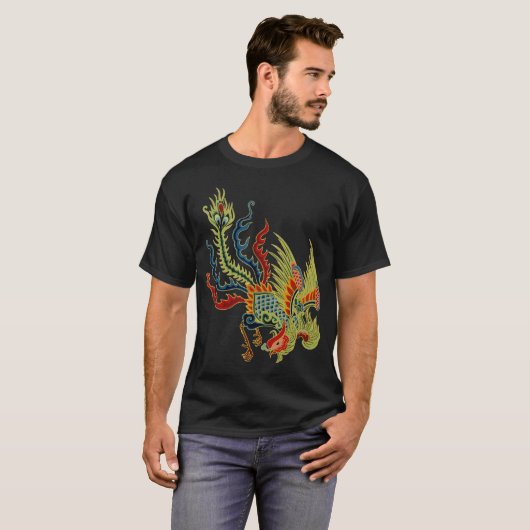 Grafische draak met roestkop t-shirt (Voorkant volledig)