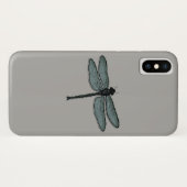 Grafische dragonfly grijze kunst Case-Mate iPhone case (Achterkant (horizontaal))
