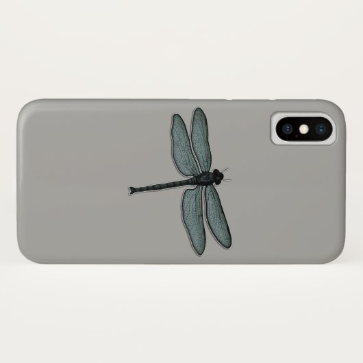 Grafische dragonfly grijze kunst Case-Mate iPhone case (Achterkant (horizontaal))