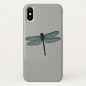 Grafische dragonfly grijze kunst Case-Mate iPhone case (Achterkant)