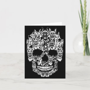 Grafische Duitse Herdershond Halloween Schedel Kaart