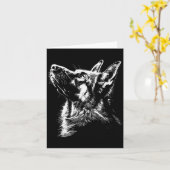 Grafische Duitse Herdershond Silhouet Duitse Herde Kaart (Gele Bloem)