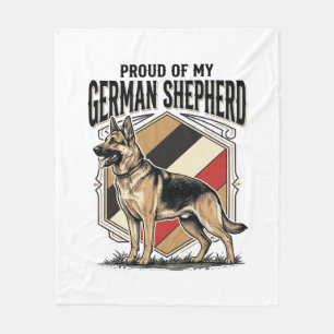 Grafische Duitse Herdershond Vintage Gravure Honde Fleece Deken