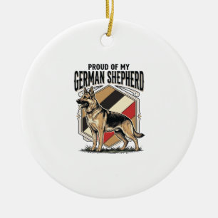 Grafische Duitse Herdershond Vintage Gravure Honde Keramisch Ornament